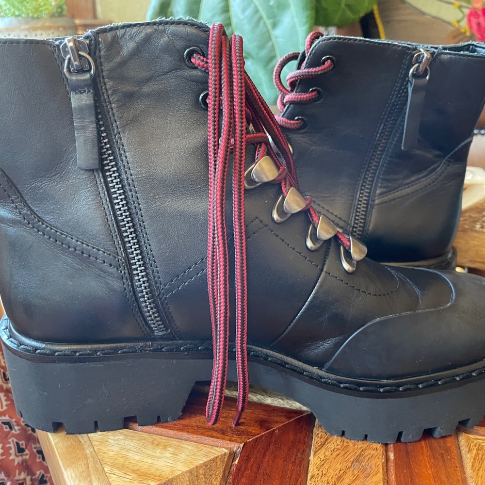 Zara Leather Combat Boots - Picture 5 of 9
